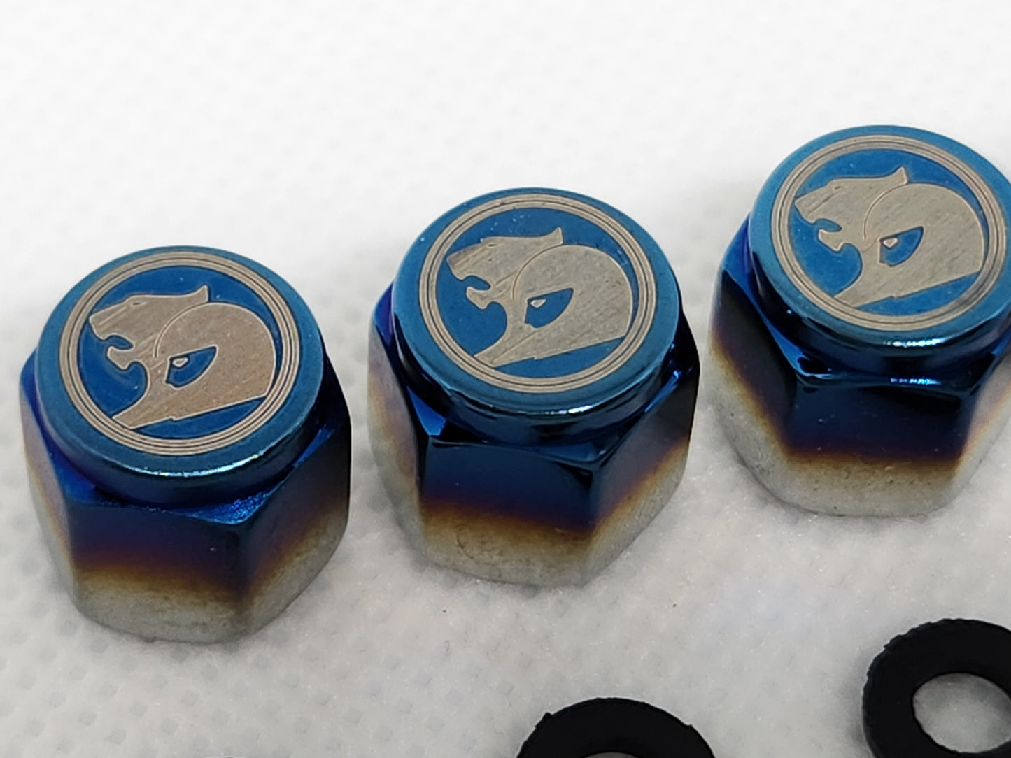 Burnt Blue HSV Metal Valve Caps