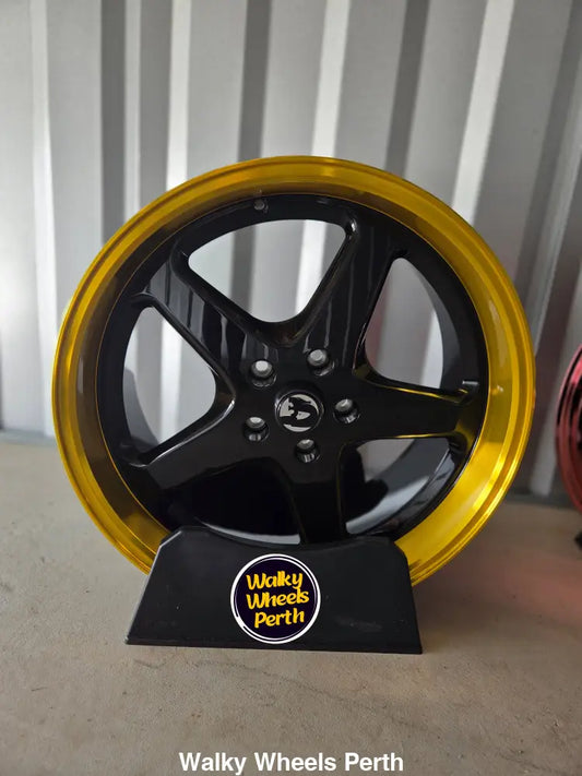 Black with Gold Lip Walky Wheels PRE VE - 20 Inch Staggered Walky Wheels