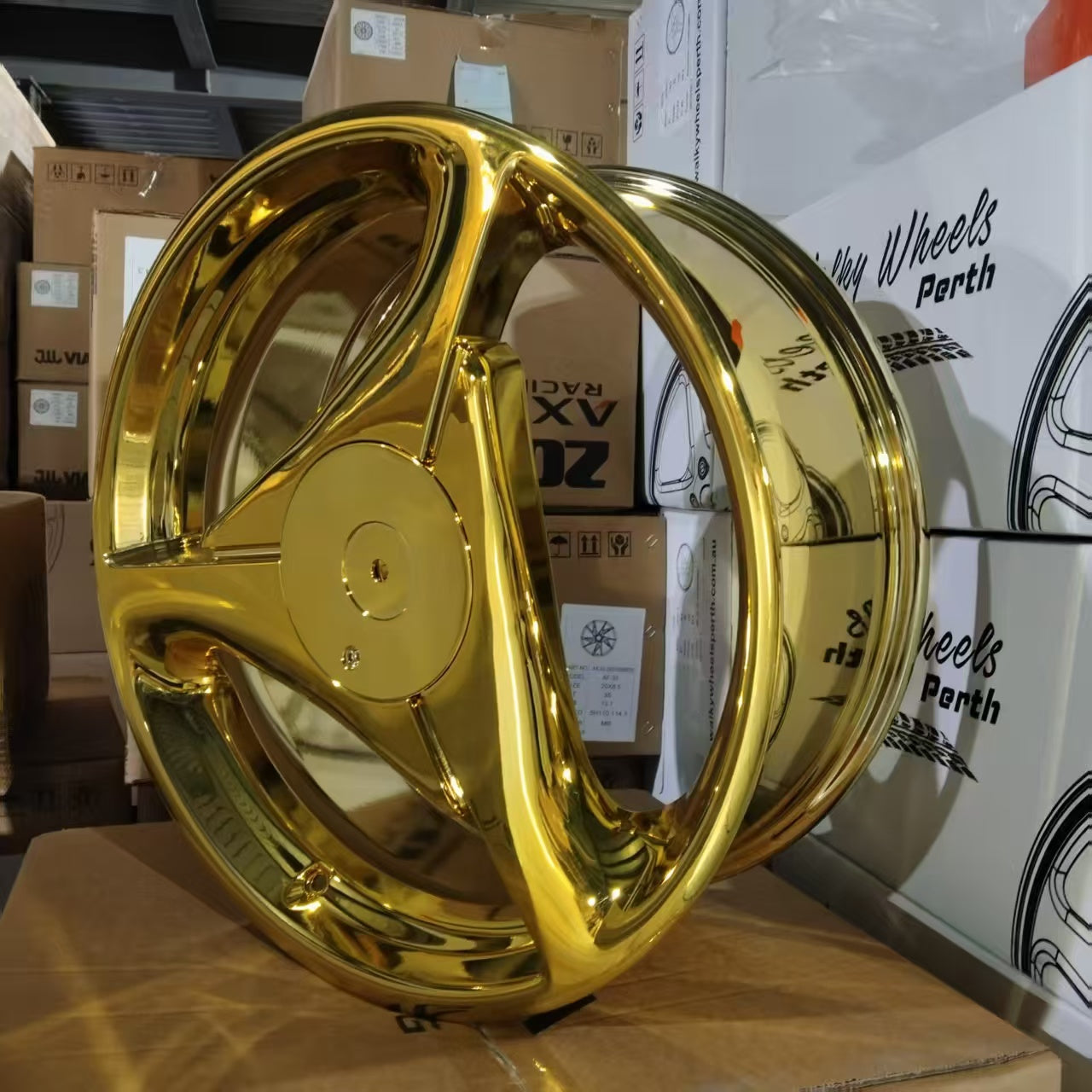Gold Chrome Tri Rims